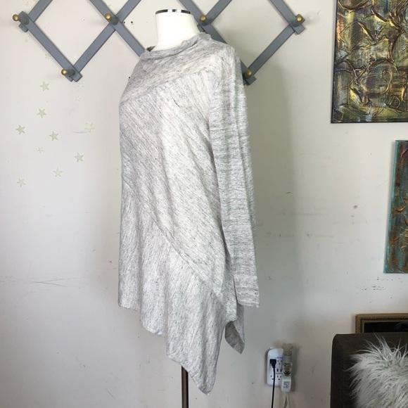 INHABIT asymmetrical grey linen lightweight sweater - Picture 5 of 13